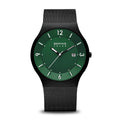 BERING Solar Brushed Black 40mm Green Dial Men's Watch 14440-229