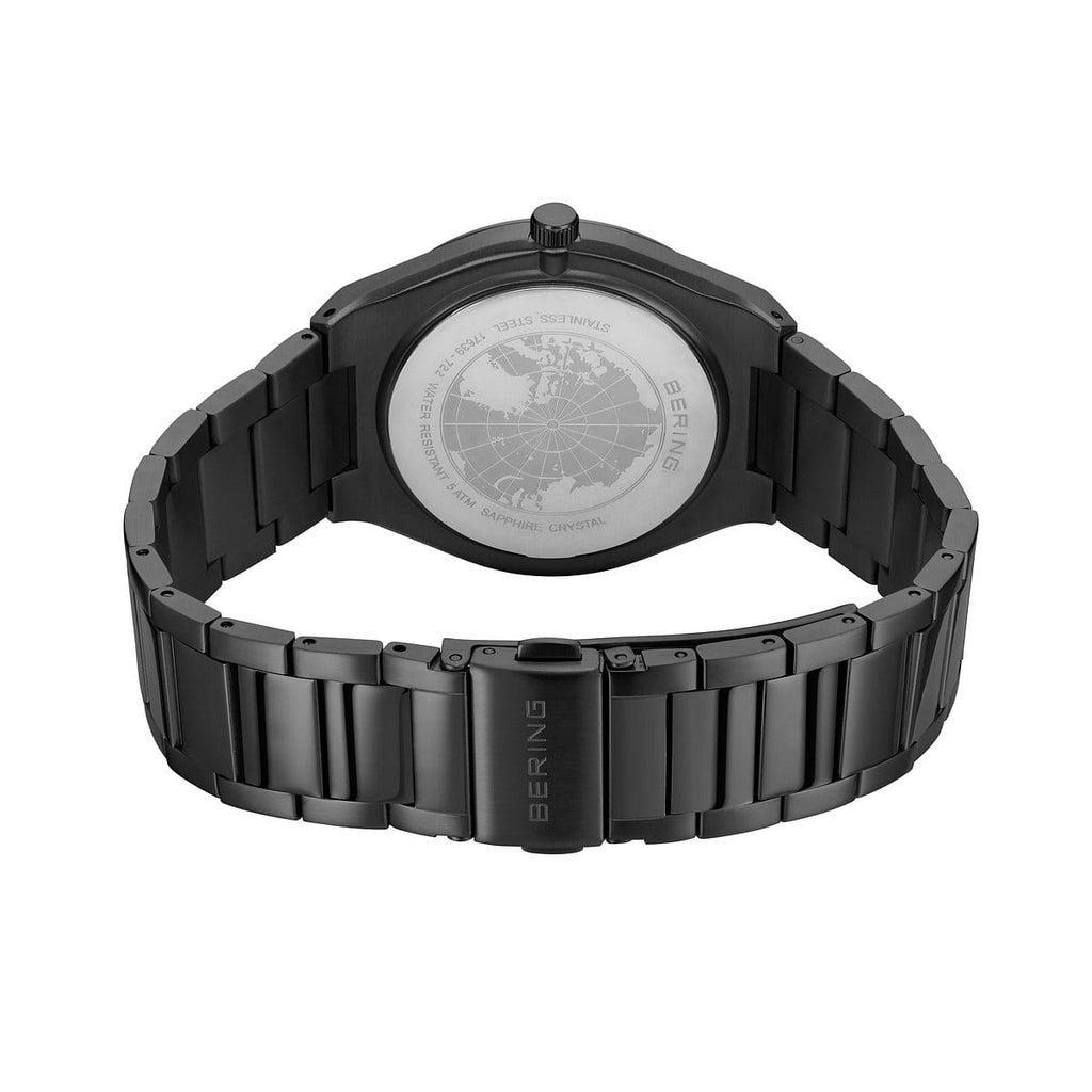 BERING Classic Brushed Black 39mm Black Öldruck Dial Men's Watch 17639-722