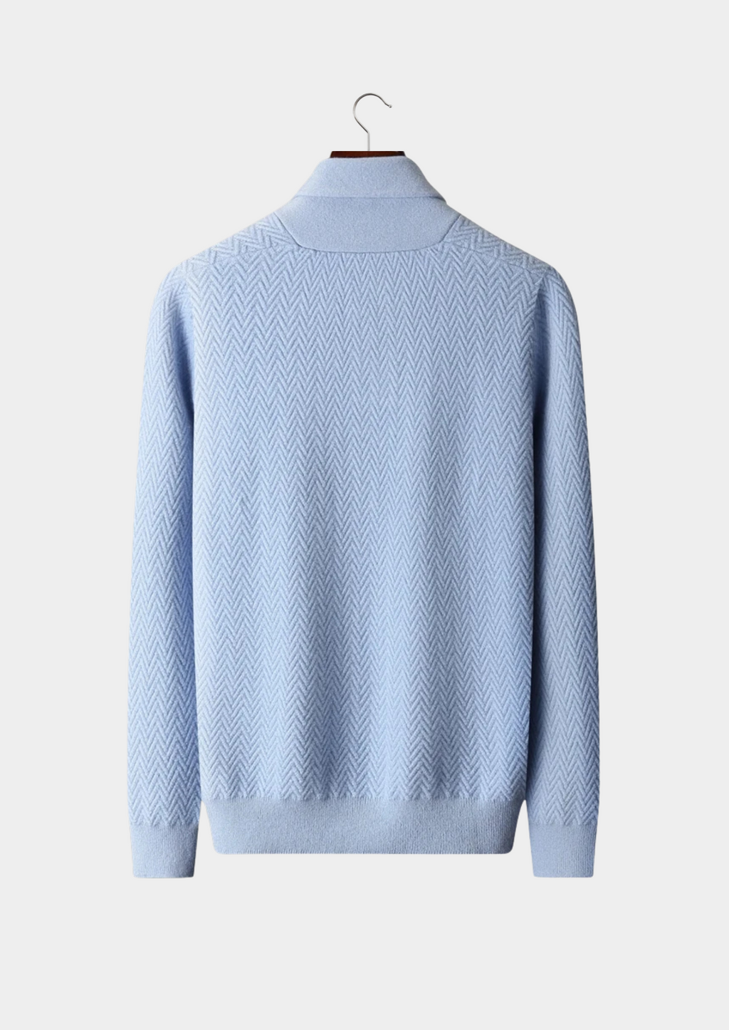 PREMIUM CASHMERE ZIGZAG BUTTON SWEATER