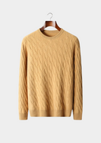 PREMIUM CASHMERE CABLE CREWNECK