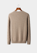 PREMIUM CASHMERE CABLE CREWNECK