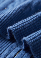 PREMIUM CASHMERE CABLE KNIT ZIPPER HOODIE