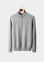 PREMIUM CASHMERE ESSENTIAL HALF-ZIP SWEATER