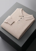 PREMIUM CASHMERE TEXTURED SWEATER POLO