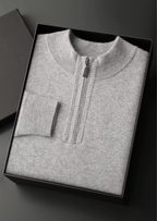 PREMIUM CASHMERE ESSENTIAL HALF-ZIP SWEATER