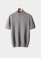 PREMIUM CASHMERE MOCK NECK T-SHIRT