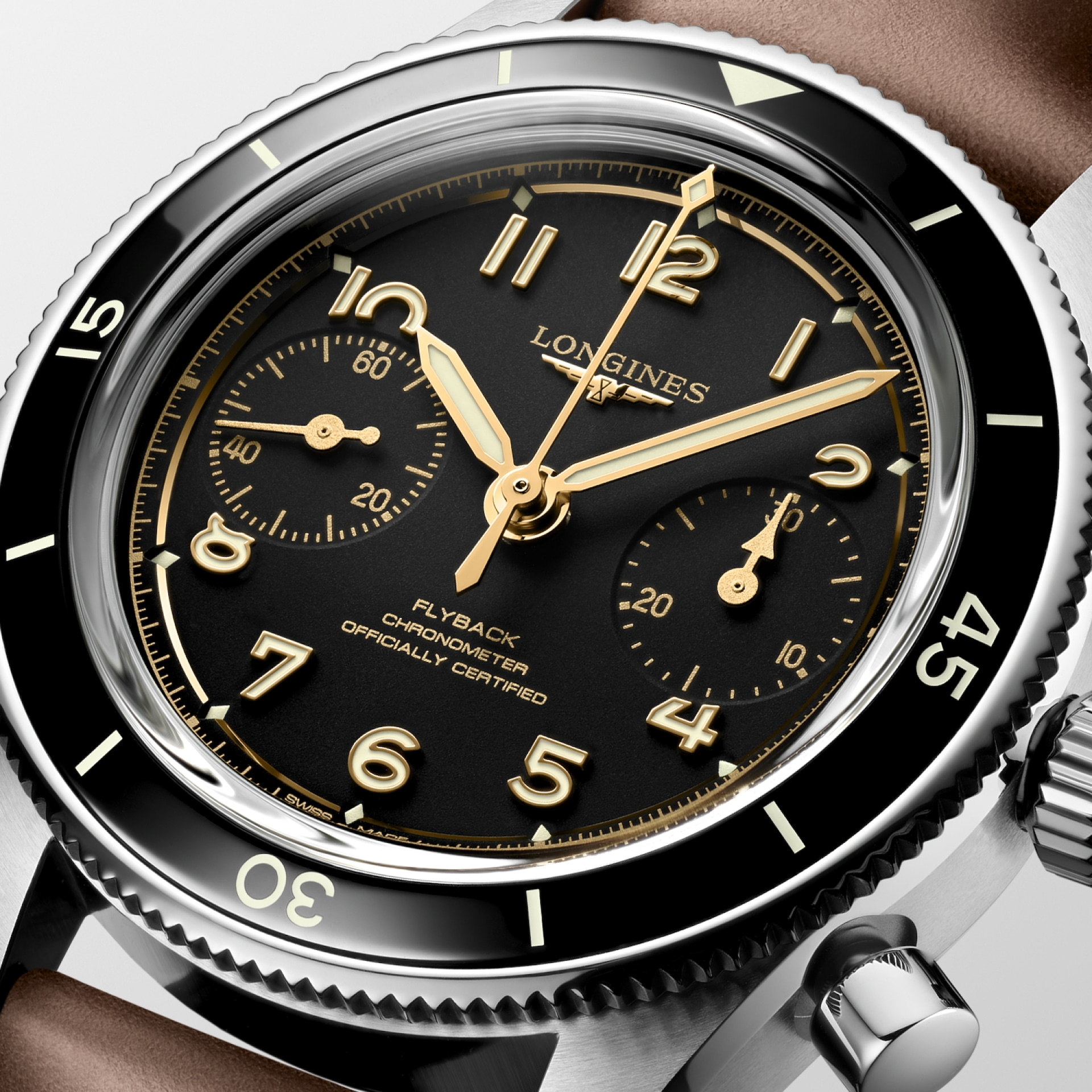 Longines Spirit Pilot Flyback 39.5mm Black Matt Dial Men's Watch L37214532